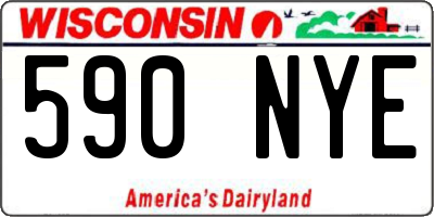 WI license plate 590NYE