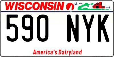 WI license plate 590NYK