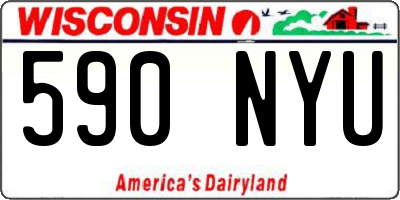 WI license plate 590NYU