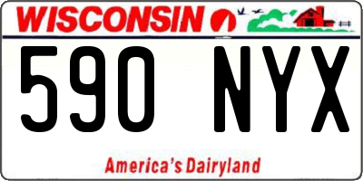 WI license plate 590NYX