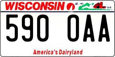 WI license plate 590OAA