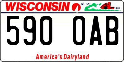 WI license plate 590OAB