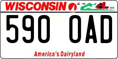 WI license plate 590OAD