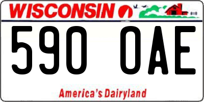 WI license plate 590OAE