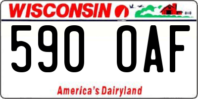 WI license plate 590OAF