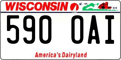 WI license plate 590OAI