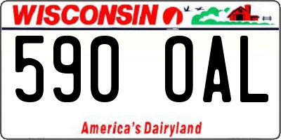WI license plate 590OAL