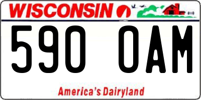 WI license plate 590OAM
