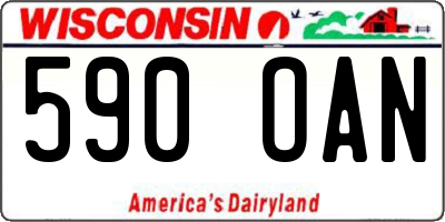 WI license plate 590OAN
