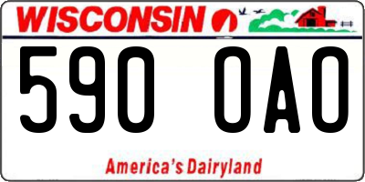 WI license plate 590OAO