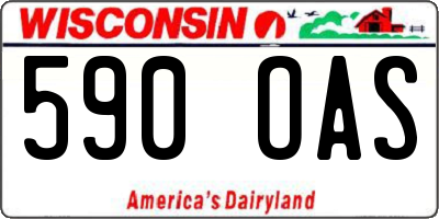 WI license plate 590OAS
