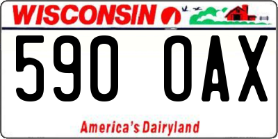 WI license plate 590OAX