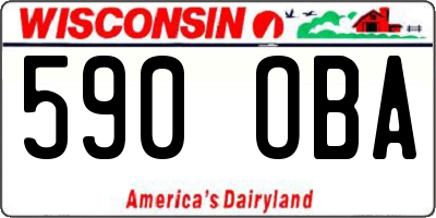 WI license plate 590OBA