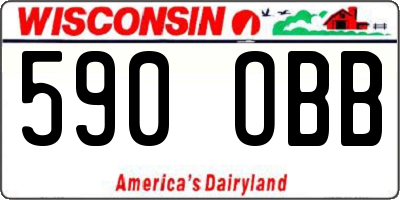 WI license plate 590OBB