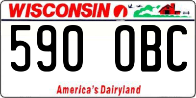 WI license plate 590OBC
