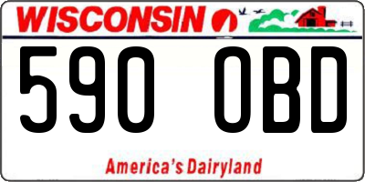 WI license plate 590OBD