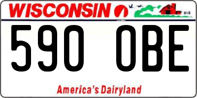 WI license plate 590OBE