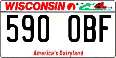 WI license plate 590OBF