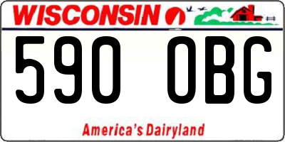 WI license plate 590OBG