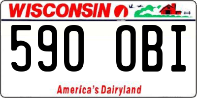 WI license plate 590OBI