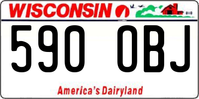 WI license plate 590OBJ