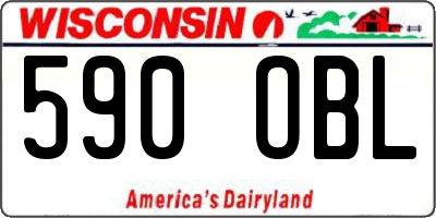 WI license plate 590OBL