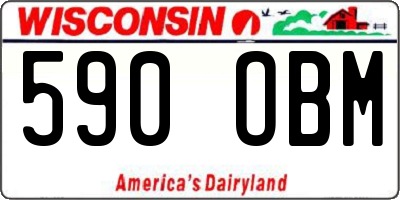 WI license plate 590OBM