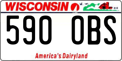 WI license plate 590OBS