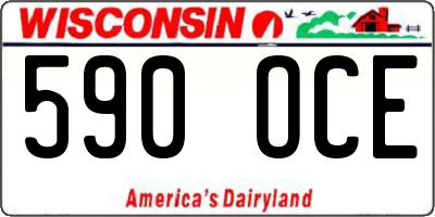 WI license plate 590OCE
