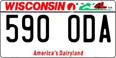 WI license plate 590ODA
