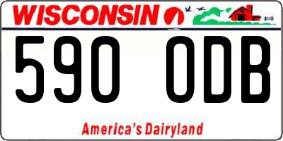 WI license plate 590ODB