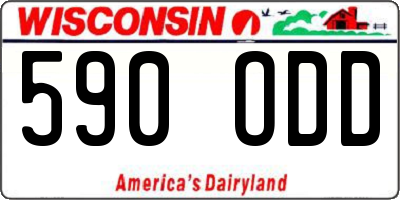 WI license plate 590ODD