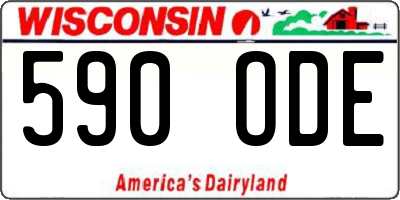 WI license plate 590ODE