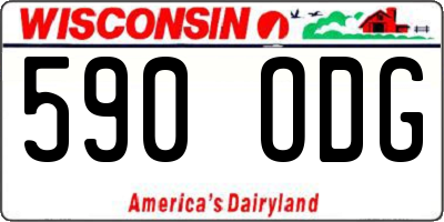 WI license plate 590ODG