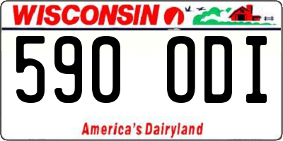 WI license plate 590ODI