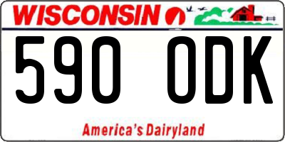WI license plate 590ODK