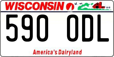 WI license plate 590ODL