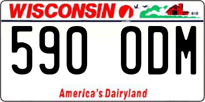 WI license plate 590ODM