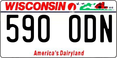 WI license plate 590ODN