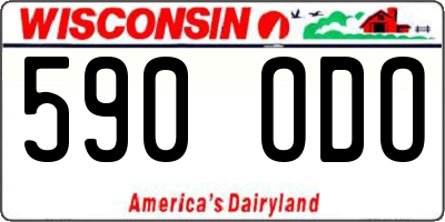 WI license plate 590ODO