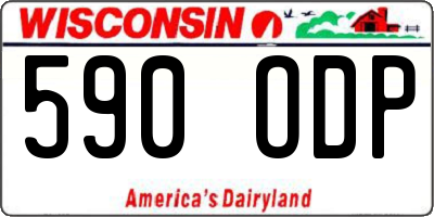 WI license plate 590ODP