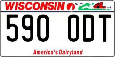 WI license plate 590ODT