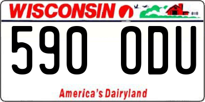 WI license plate 590ODU