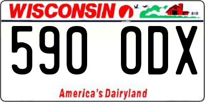 WI license plate 590ODX