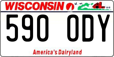 WI license plate 590ODY