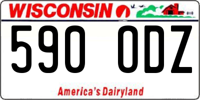 WI license plate 590ODZ