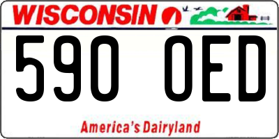 WI license plate 590OED
