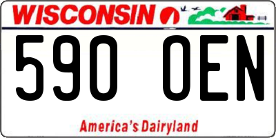 WI license plate 590OEN