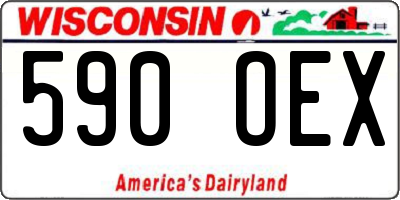 WI license plate 590OEX