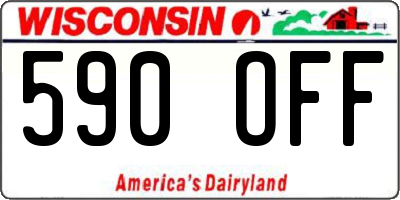 WI license plate 590OFF